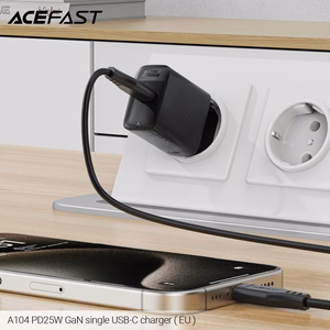 Acefast A104 GaN laturi USB-C PD SFC 25 W - musta