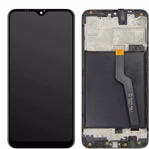 LCD-näyttö Samsung A105 A10 kosketusnäytöllä ja kehyksellä musta ORG