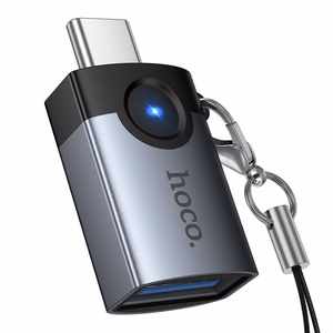 Adapter OTG USB C to USB A Hoco 3A UA46C gray