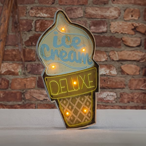 RETRO metallikyltti LED Ice Cream Forever Light