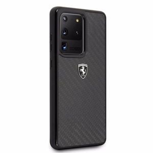 Ferrari Carbon Heritage Suojakuori Samsung Galaxy S20 Ultralle - musta