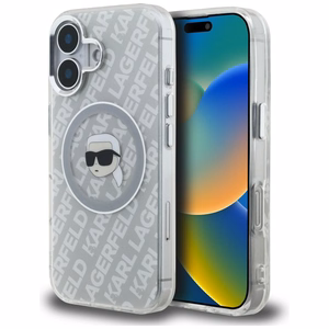 Karl Lagerfeld IML Karl Head Logo MagSafe suojakuori iPhone 16 - harmaa