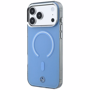 Mercedes Double Layer Iconic Logo -suojakuori laitteelle iPhone 18 Pro Max / 17 Pro Max, MagSafe-yhteensopiva – sininen