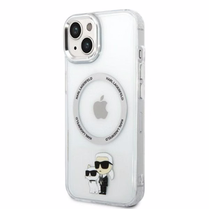 Karl Lagerfeld suojakuori iPhone 14 Plus 6.7":lle KLHMP14MHNKCIT läpinäkyvä kovakuori MagSafe IML NFT Karl&Choupette