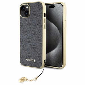 Guess 4G Charms Collection suojakuori iPhone 15 Plus:lle - harmaa