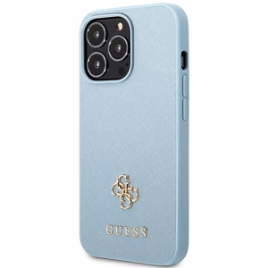Guess Saffiano 4G Small Metal Logo Suojakuori iPhone 13 Pro / 13:lle - sininen