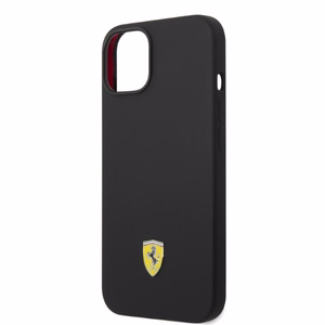 Ferrari FEHMSIP14SBK iPhone 14 6.1" musta/musta kova Silikoninen Metal Logo Suojakuori Magsafe