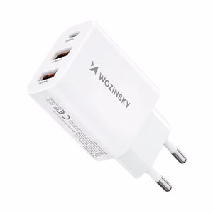 Wozinsky CWCUCW 30W USB-C / 2 x USB-A seinälaturi - valkoinen