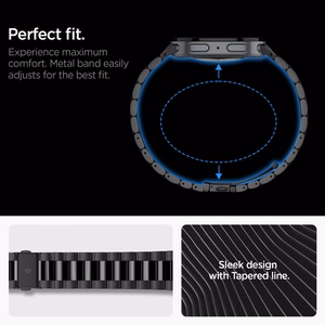 Spigen Modern Fit Band 316L -ranneke mallille Samsung Galaxy Watch 40/44/46 mm – musta