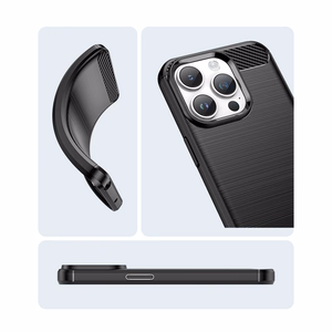 Carbon Kotelo iPhone 14 Pro Max joustava geeli takakuori sininen