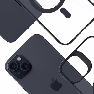 3mk Satin Armor MagCase MagSafe-tuella iPhone 15:lle - Läpinäkyvä mustalla kehyksellä