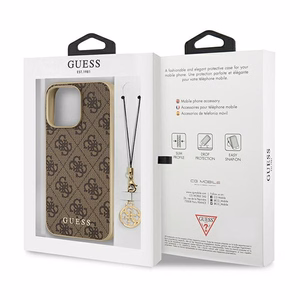 Guess 4G Charms Collection -kovakuori iPhone 13 Pro / 13 6.1" ruskea