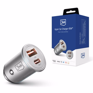 3mk Hyper -autolaturi, 45 W, PD/QC/PPS, USB 1A1C, hopea