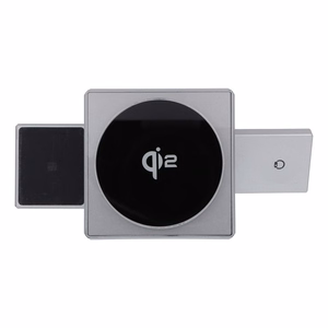 Langaton laturi Forcell F-Energy 3in1 Rotation Cube Qi2 yhteensopiva MagSafe-n kanssa (F-06) hopeinen