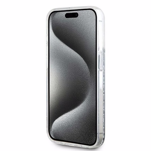 Karl Lagerfeld Liquid Glitter Choupette Head MagSafe suojakuori iPhone 15 Pro:lle - läpinäkyvä