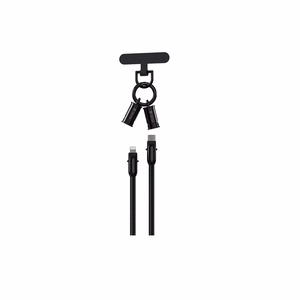 Devia lanyard-kaapeli 2in1 PD USB-C - Lightning 0,3 m 27W, musta