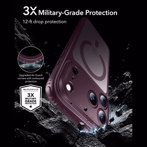 ESR Classic Hybrid MagSafe suojakuori malleille iPhone 18 Pro Max / 17 Pro Max, tumma kirsikanvärinen
