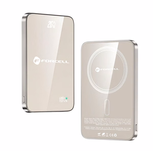 Varavirtalähde yhteensopiva MagSafen kanssa Forcell F-Energy SuperSlim F5K8 QC4.0 PD3.0 15W 5000 mAh titaaniaavikon värinen