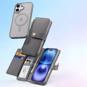 Dux Ducis Lawa Nahkainen Suojakuori iPhone 16:lle - harmaa