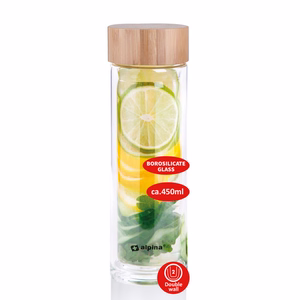 Alpina kaksiseinäinen lasinen termospullo, 450 ml