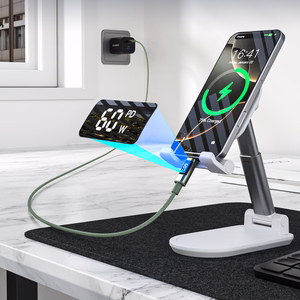 Choetech XCC-1068 PD 60 W USB-C - USB-C kaapeli näytöllä 1,2 m - vihreä