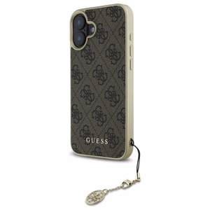 Guess 4G Charms Collection suojakuori iPhone 16 Plus:lle - ruskea
