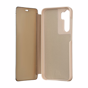 Fold Mirror View Case for Samsung Galaxy A14 4G / A14 5G gold