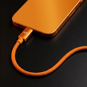 Forever Saffron -kaapeli USB-C - USB-C 1,0 m 60W oranssi