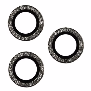 Karkaistu lasi HARD DIAMOND kameralle kameran linssi iPhone 16 Pro - 16 Pro Max musta linssi 3 kpl