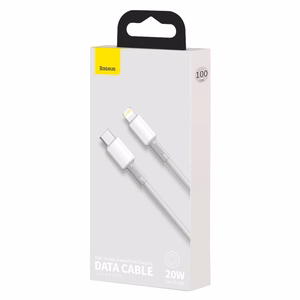 Baseus High Density Braided USB-C - Lightning kaapeli PD 20W 1 m (valkoinen) CATLGD-02