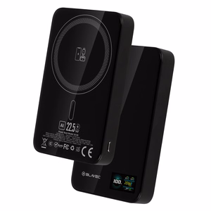 Blavec BJ-04 Slim 10000mAh 22,5W magneettinen MagSafe-yhteensopiva 3 in 1 varavirtalähde, musta lasi (PBBJ04-MC10B)