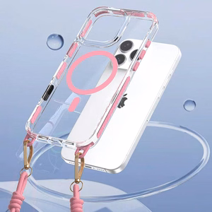 Tel Protect Strap Clear Suojakuori iPhone 17 Pro Max:lle vaaleanpunainen