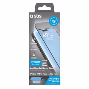 SBS Eyesafe karkaistu lasi iPhone 17 Pro Max/16 Pro Max:lle applikaattorin kanssa
