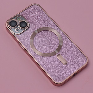 Kiiltävä kromattu Mag-kuori iPhone 13 6,1" pinkki