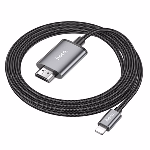 Hoco UA27 Lightning–HDMI -kaapeli 1080p 2,0 m teräksenharmaa