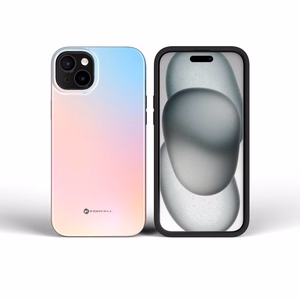 Suojakuori iPhone 15 PRO:lle Forcell F-Protect Mirage MagSafe-yhteensopiva Military Drop-Test vaaleanpunainen sininen