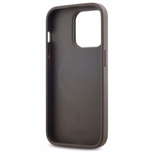 DKNY Nahkainen Checkered Mono Pattern MagSafe iPhone 14 Pro:lle Suojakuori - Beige
