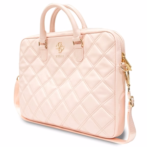 Guess Quilted 4G bag for a 16" laptop - pink