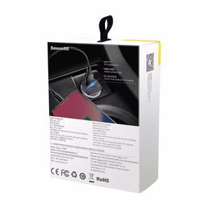 Baseus Square PPS älykäs autolaturi USB QC 4.0 ja USB-C PD 3.0 SCP -porteilla, musta (CCALL-AS01)