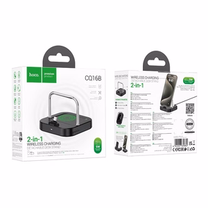 Pöytälaturi Hoco 2in1 USB-C PD QC 3A 30W + langaton lataus 5W CQ16B - musta