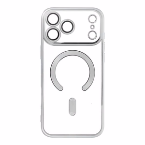 Suojakuori iPhone 17 PRO MAX:lle Electro Mag Cover yhteensopiva MagSafen kanssa hopeinen