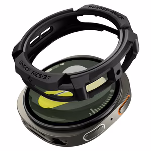 Spigen Rugged Armor Suojakuori Samsung Galaxy Watch 8 44mm:lle - Matta Musta