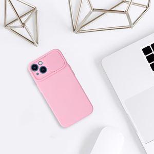 Camshield Soft Suojakuori iPhone 13:lle vaaleanpunainen