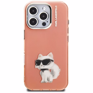 Karl Lagerfeld IML Aquarelle Choupette & Logo Suojakuori iPhone 16 Pro Maxille - Vaaleanpunainen