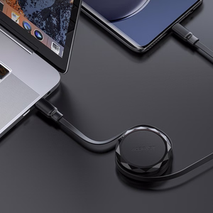 Acefast C13-03 USB-C - USB-C 60W kelautuva kaapeli - musta