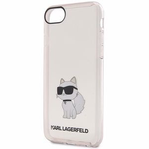 Karl Lagerfeld KLHCI8HNCHTCP vaaleanpunainen kova suojakuori iPhone 7/8/ SE 2020 / SE 2022 Ikonik Choupette