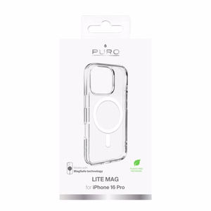 Puro Lite Mag MagSafe Silikoninen Suojakuori iPhone 16 Prolle - läpinäkyvä