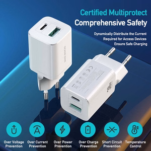 Dux Ducis C80 Super Si seinälaturi - USB + Type-C - PD 30W QC 3.0 18W 3A valkoinen