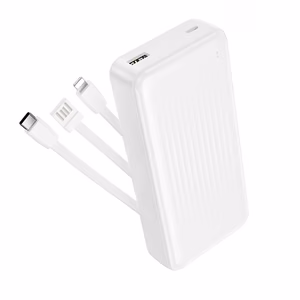 Borofone BJ79A Clever varavirtalähde 20000mAh USB sis. Type-C- ja Lightning-kaapelit valkoinen