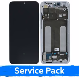 LCD Display Compatible With Xiaomi Mi 9 Lite With Frame / Pearl White / (Service Pack)